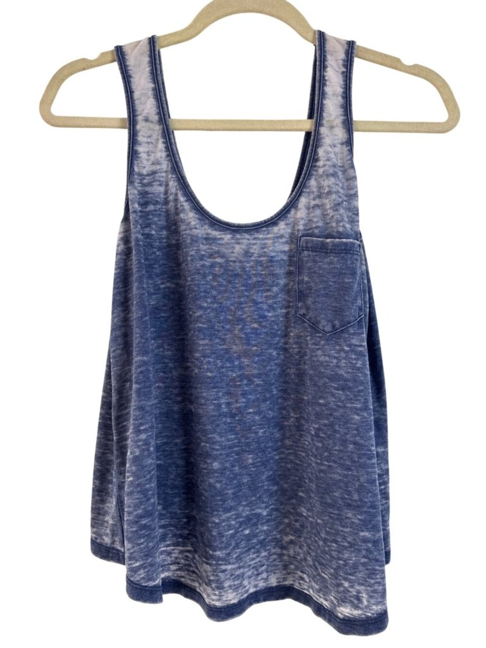 Jack By BB Dakota Blue Tank Top Flowy Open Bottom Back Small Boho Festival